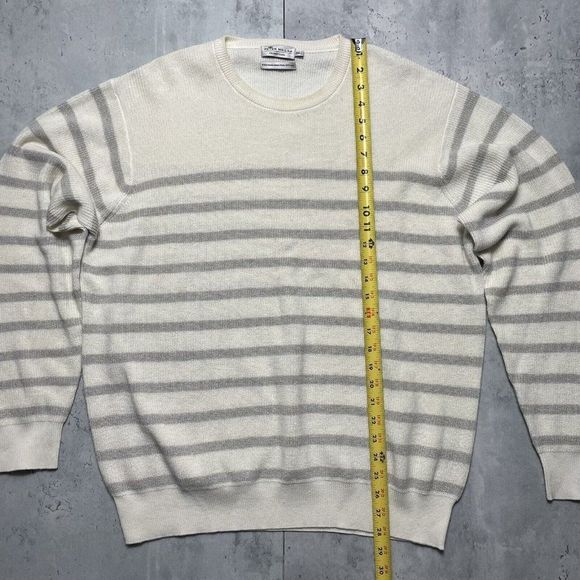 Peter Millar Crown Cool Crafted Sweater Mens XXL Stripe  Merino Wool‎ Linen - Picture 4 of 6